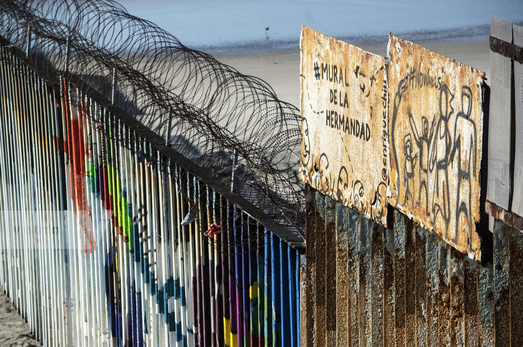 Purchase Border Wall On Mexico Side Southern California Border by Tish Lampert