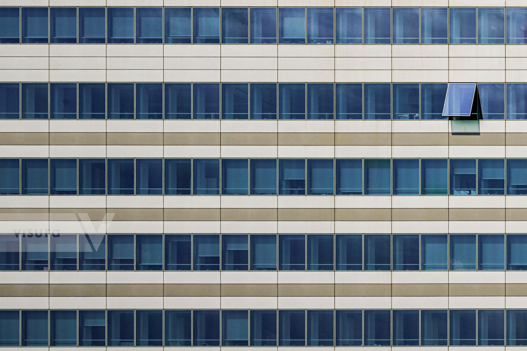 Purchase An open window in the facade of the Office building of the Insurance Company Vittoria Assicurazioni in Milan by Michael Nguyen