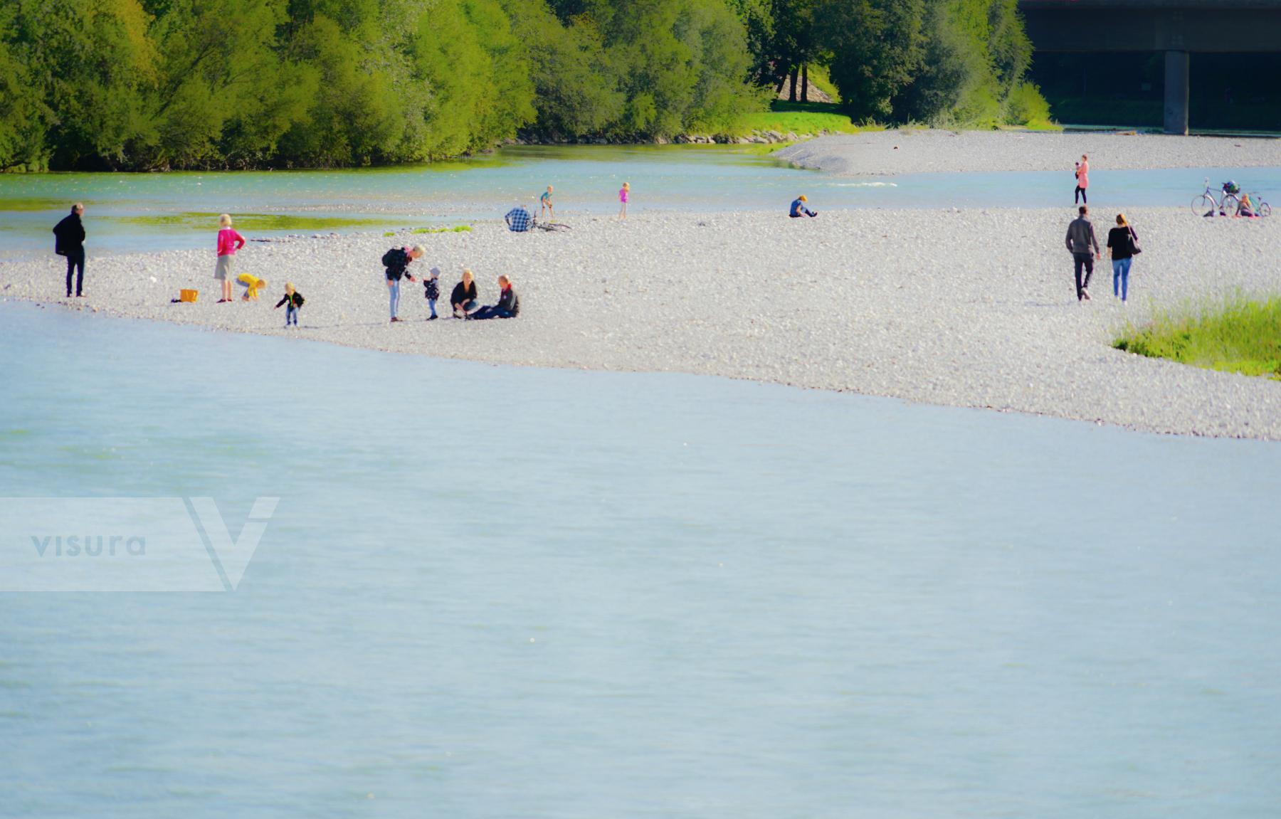 Purchase People on an early autumn day by a river by Michael Nguyen